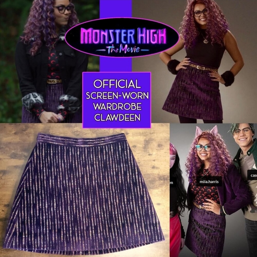 Monster High Striped Purple A-Line Skirt